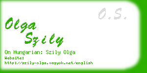 olga szily business card